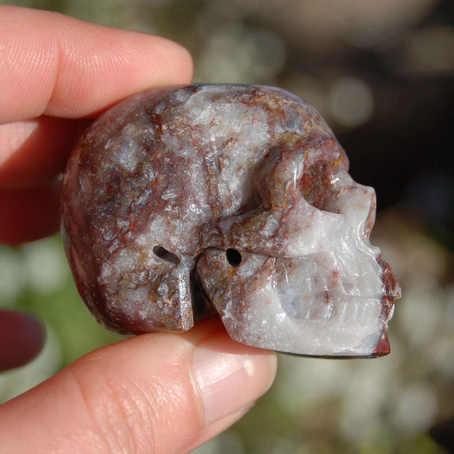 Pietersite Carved Crystal Skull Realistic Gemstone Carving