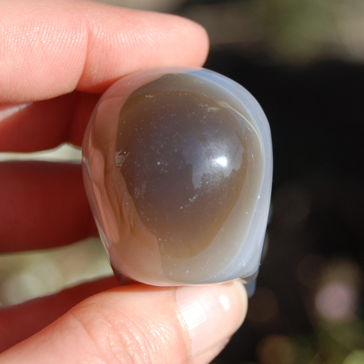Grey Agate Carved Crystal Skull Realistic Gemstone Carving