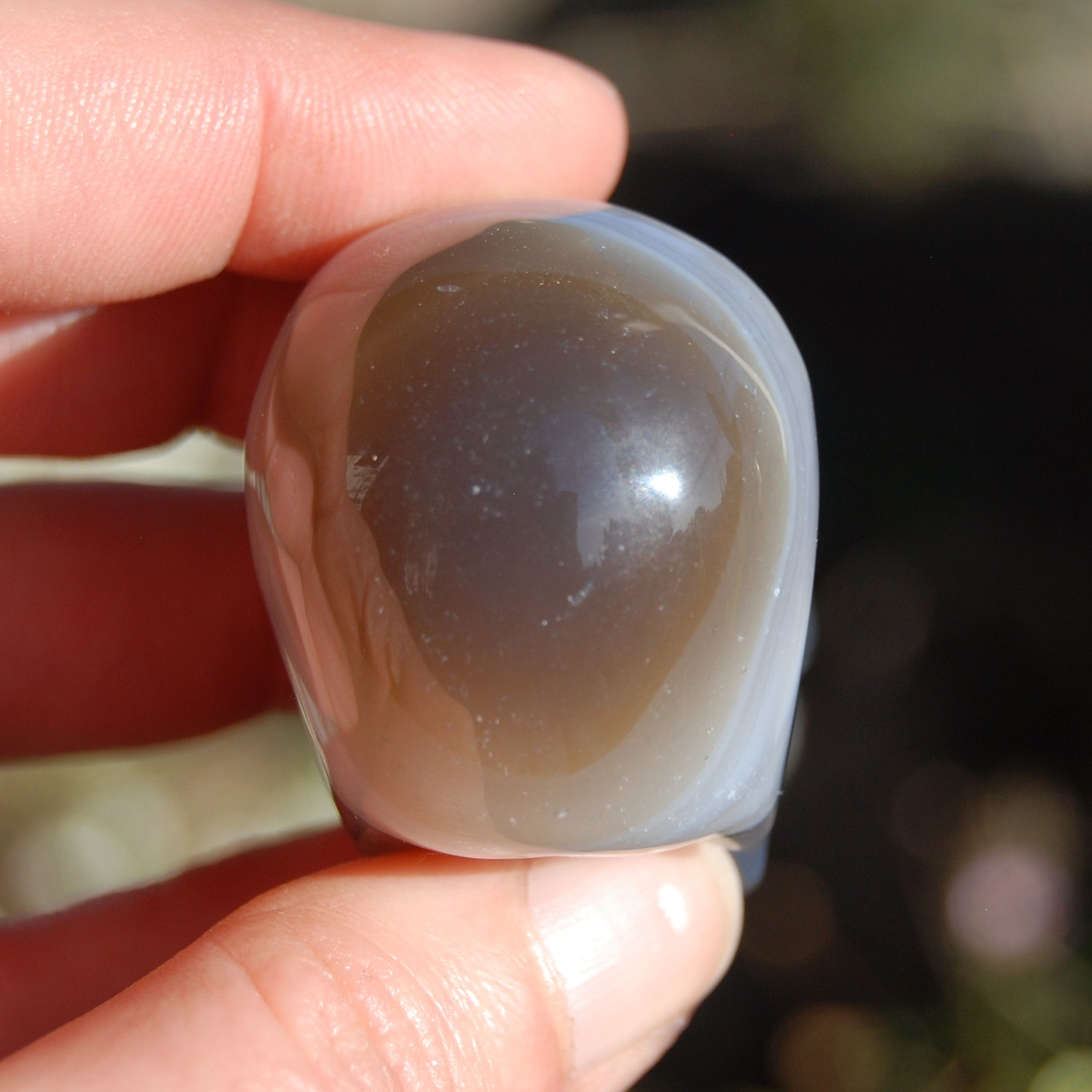 Grey Agate Carved Crystal Skull Realistic Gemstone Carving