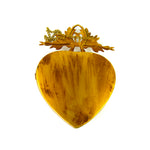Hanging Sacred Heart Ex Voto Milagro Locket Cachette with Mirror Large