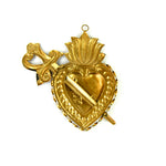 Sacred Heart Ex Voto Milagro Flaming Heart with Sword Ornament