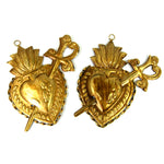 Sacred Heart Ex Voto Milagro Flaming Heart with Sword Ornament