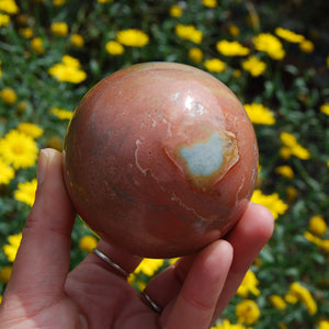 Polychrome Jasper Carved Crystal Sphere 