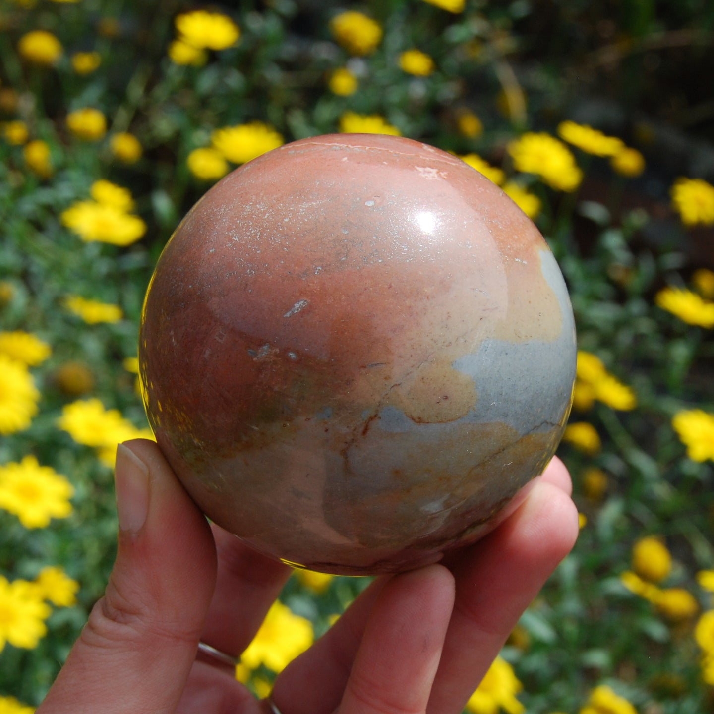 SALE was 69 | XL 1.2lb Polychrome Jasper Carved Crystal Sphere