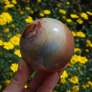 Polychrome Jasper Carved Crystal Sphere 