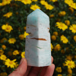 Caribbean Blue Calcite Crystal Obelisk Tower