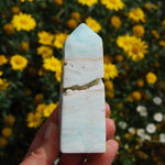 Caribbean Blue Calcite Crystal Tower