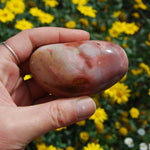 Polychrome Jasper Carved Crystal Palm Stone 180g 3"