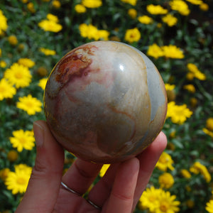 SALE was 69 | XL 1.2lb Polychrome Jasper Carved Crystal Sphere
