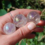 Angel Aura Clear Quartz Crystal Sphere, 25mm to 35mm