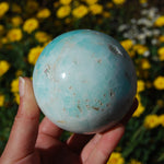 Caribbean Blue Calcite and Aragonite Crystal Sphere