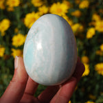 Caribbean Blue Calcite and Aragonite Crystal Egg