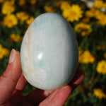 Caribbean Blue Calcite and Aragonite Crystal Egg