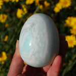 Caribbean Blue Calcite and Aragonite Crystal Egg