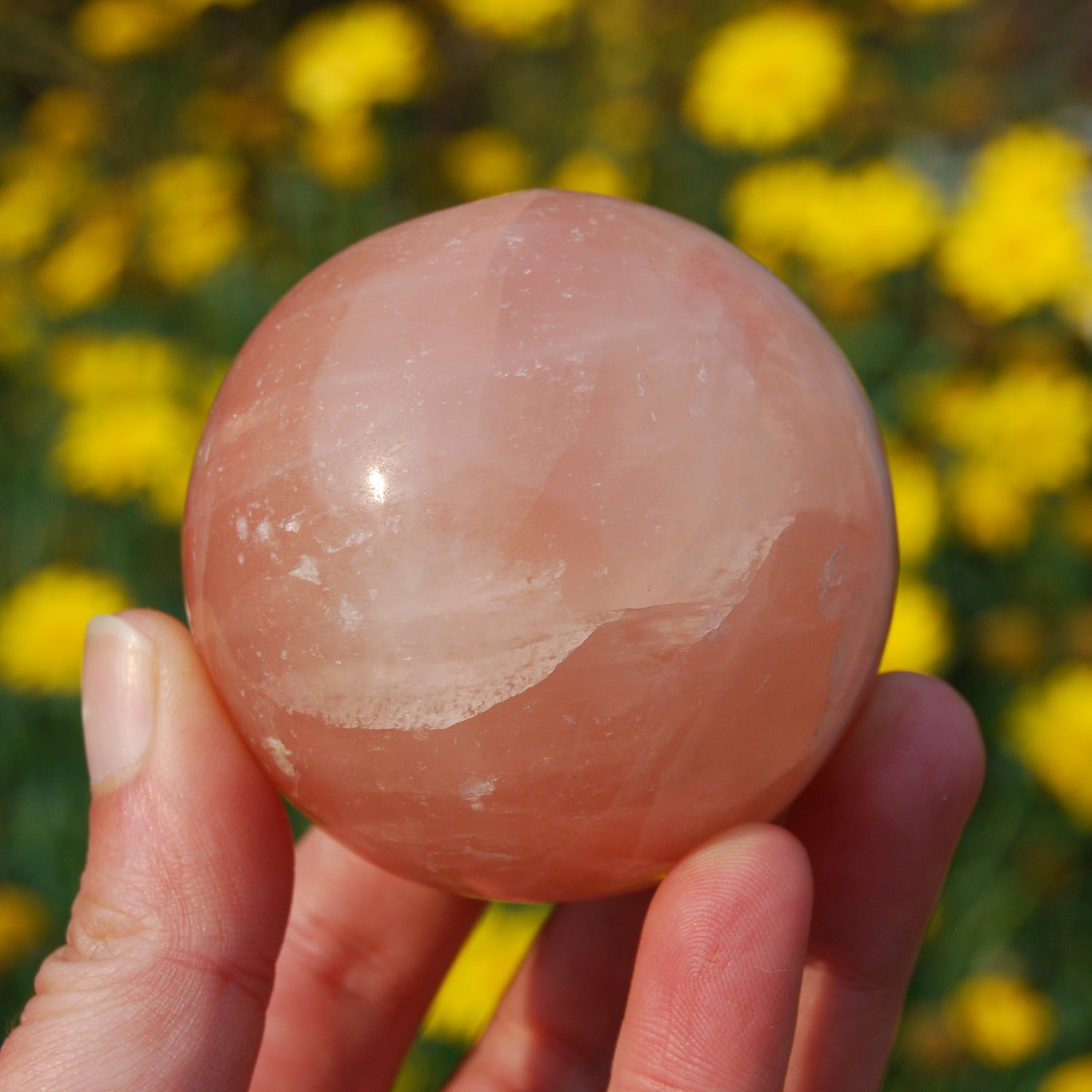 Rose Pink Calcite Crystal Sphere