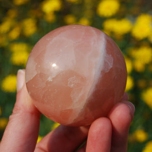 Rose Pink Calcite Crystal Sphere