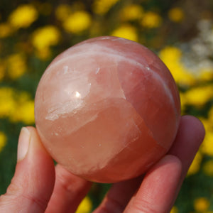 Rose Pink Calcite Crystal Sphere