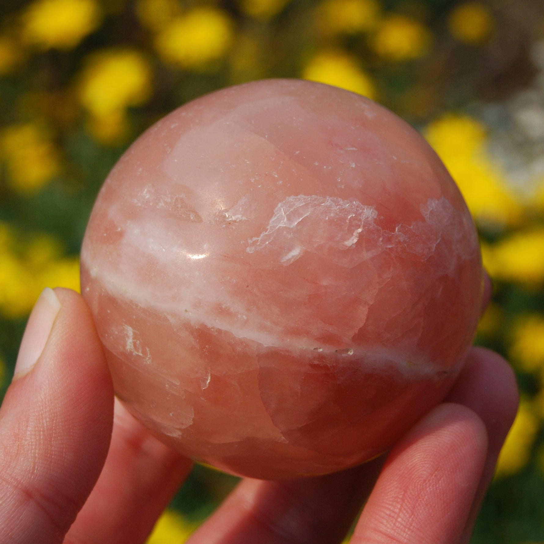 Rose Pink Calcite Crystal Sphere