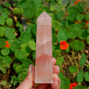 Rose Pink Calcite Crystal Tower