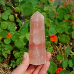 Rose Pink Calcite Crystal Tower