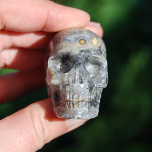 Ocean Jasper Carved Crystal Skull 