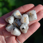 Rainbow Moonstone Crystal Rune Stone Set, Crystal Rune Stones