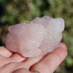 Rose Quartz Carved Crystal Rabbit Totems
