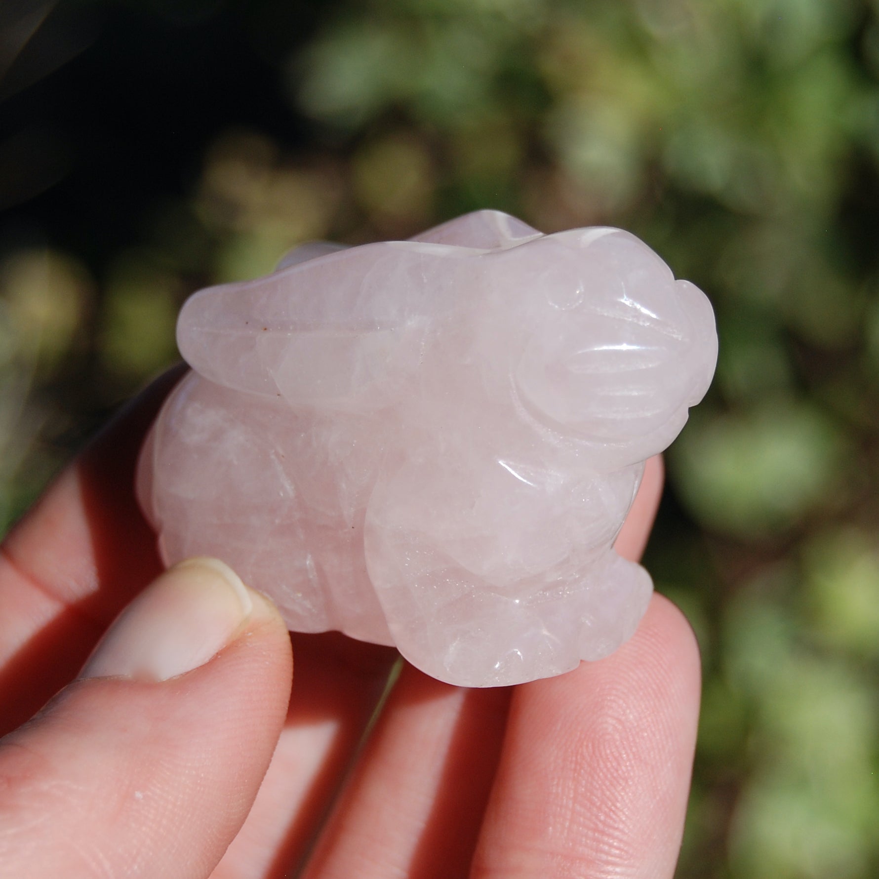 Rose Quartz Carved Crystal Rabbit Totems
