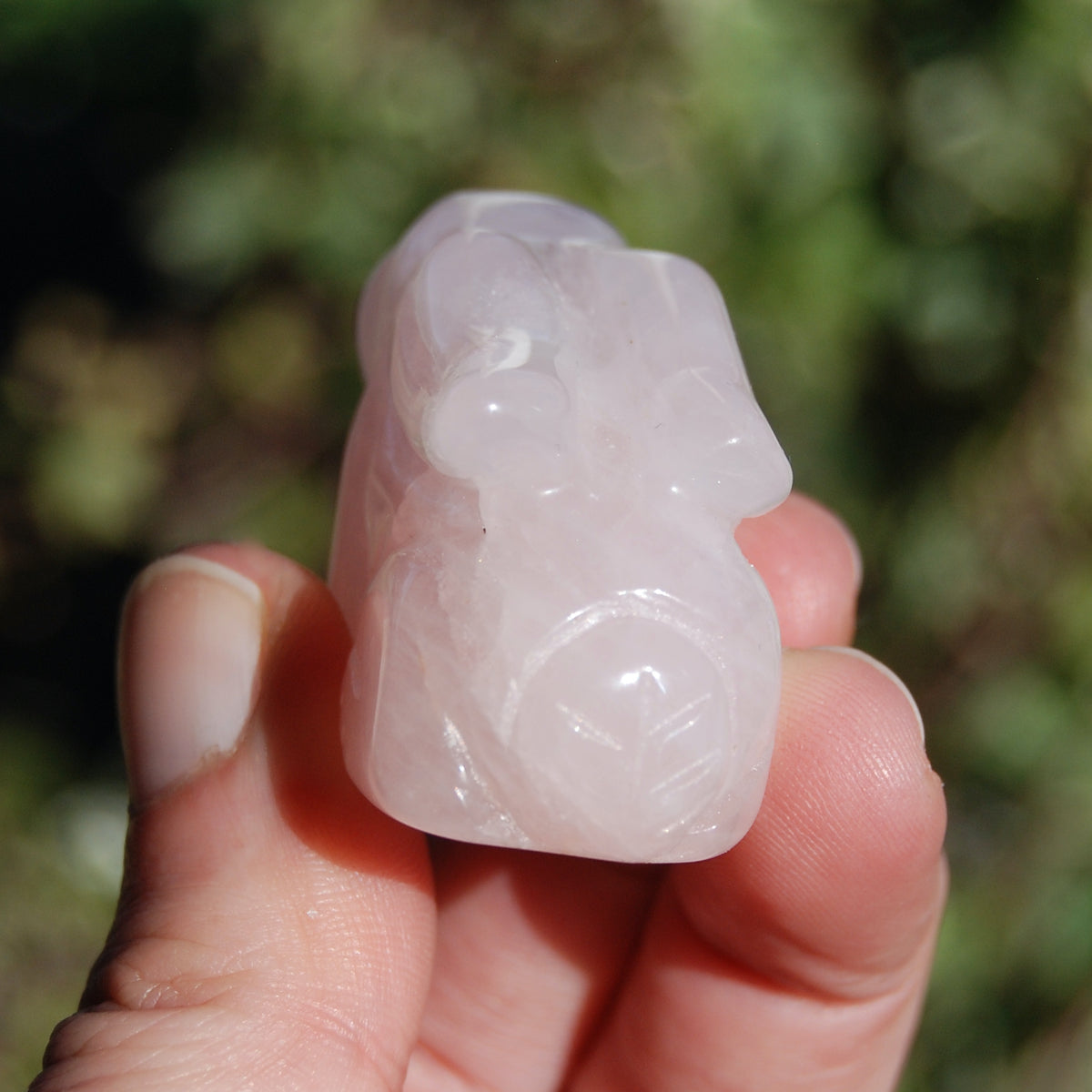 Rose Quartz Carved Crystal Rabbit Totems