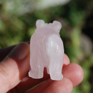 Rose Quartz Carved Crystal Bear Totems