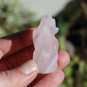 Rose Quartz Carved Crystal Bear Totems