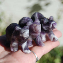 Load image into Gallery viewer, Chevron Dream Amethyst Carved Crystal Bear
