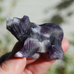 Chevron Dream Amethyst Carved Crystal Bear