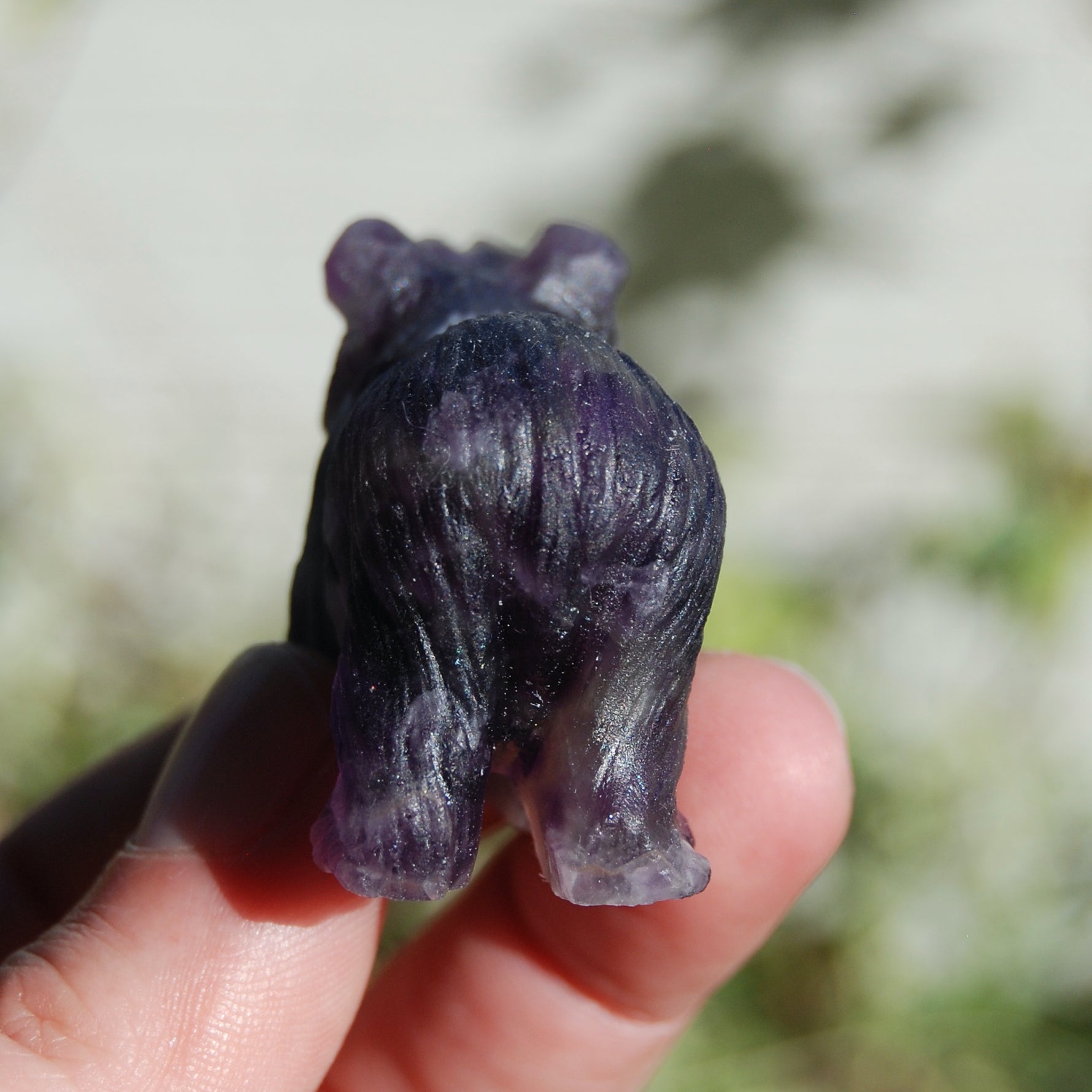 Chevron Dream Amethyst Carved Crystal Bear