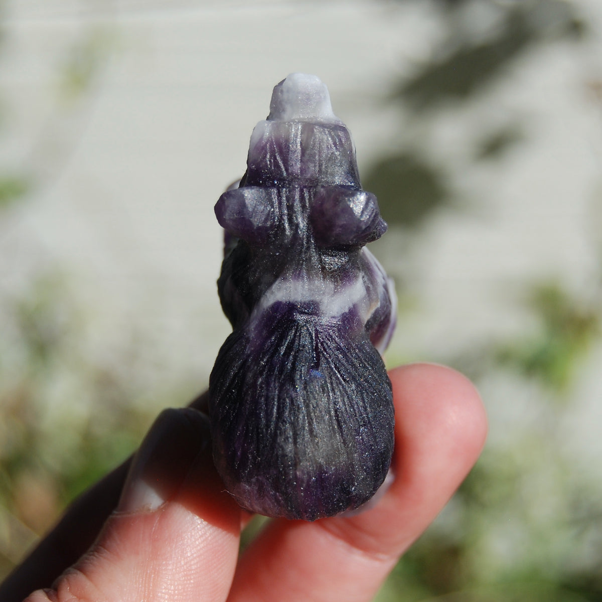 Chevron Dream Amethyst Carved Crystal Bear