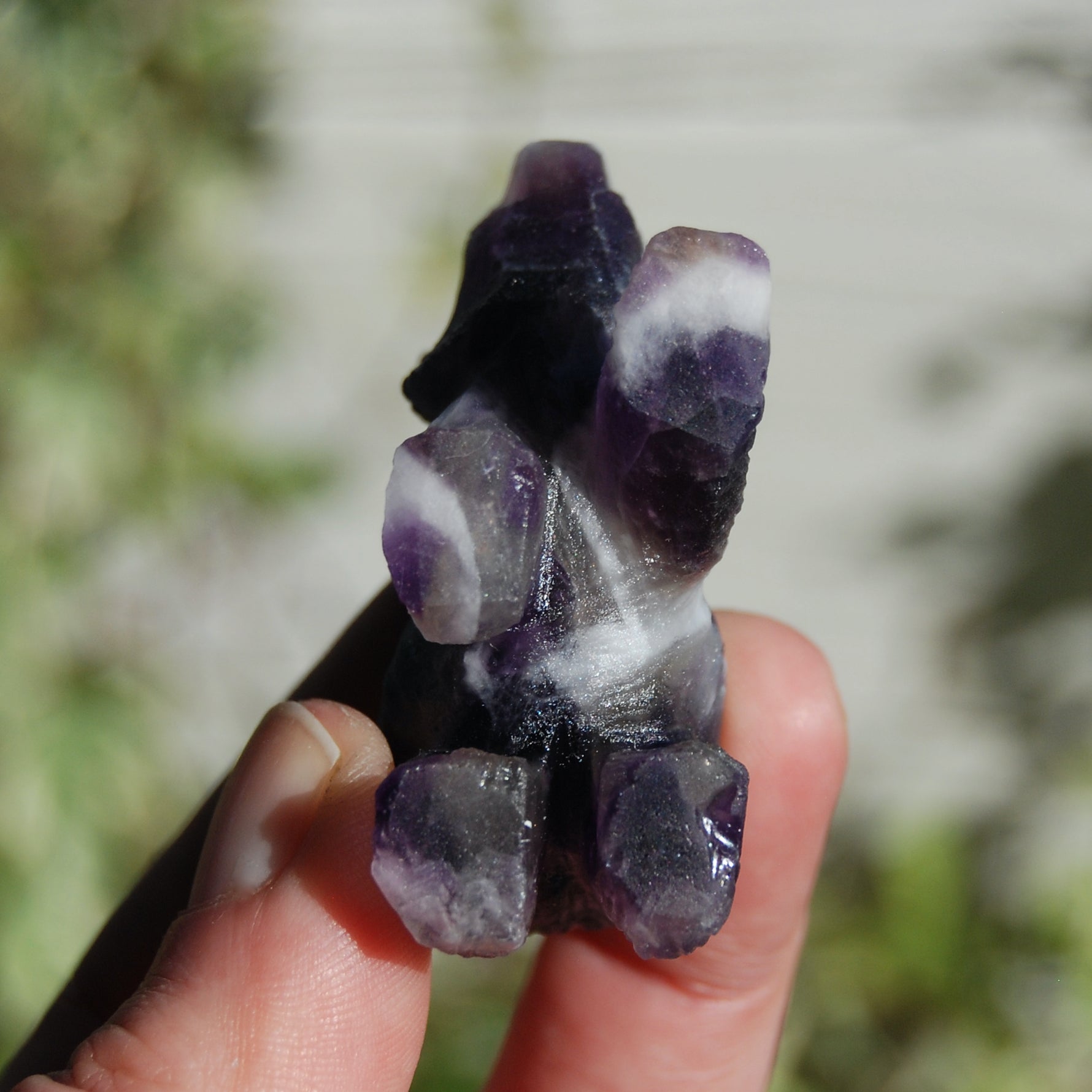 Chevron Dream Amethyst Carved Crystal Bear