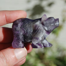 Load image into Gallery viewer, Chevron Dream Amethyst Carved Crystal Bear
