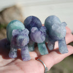 Rainbow Blue Fluorite Carved Crystal Bear