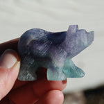 Rainbow Blue Fluorite Carved Crystal Bear