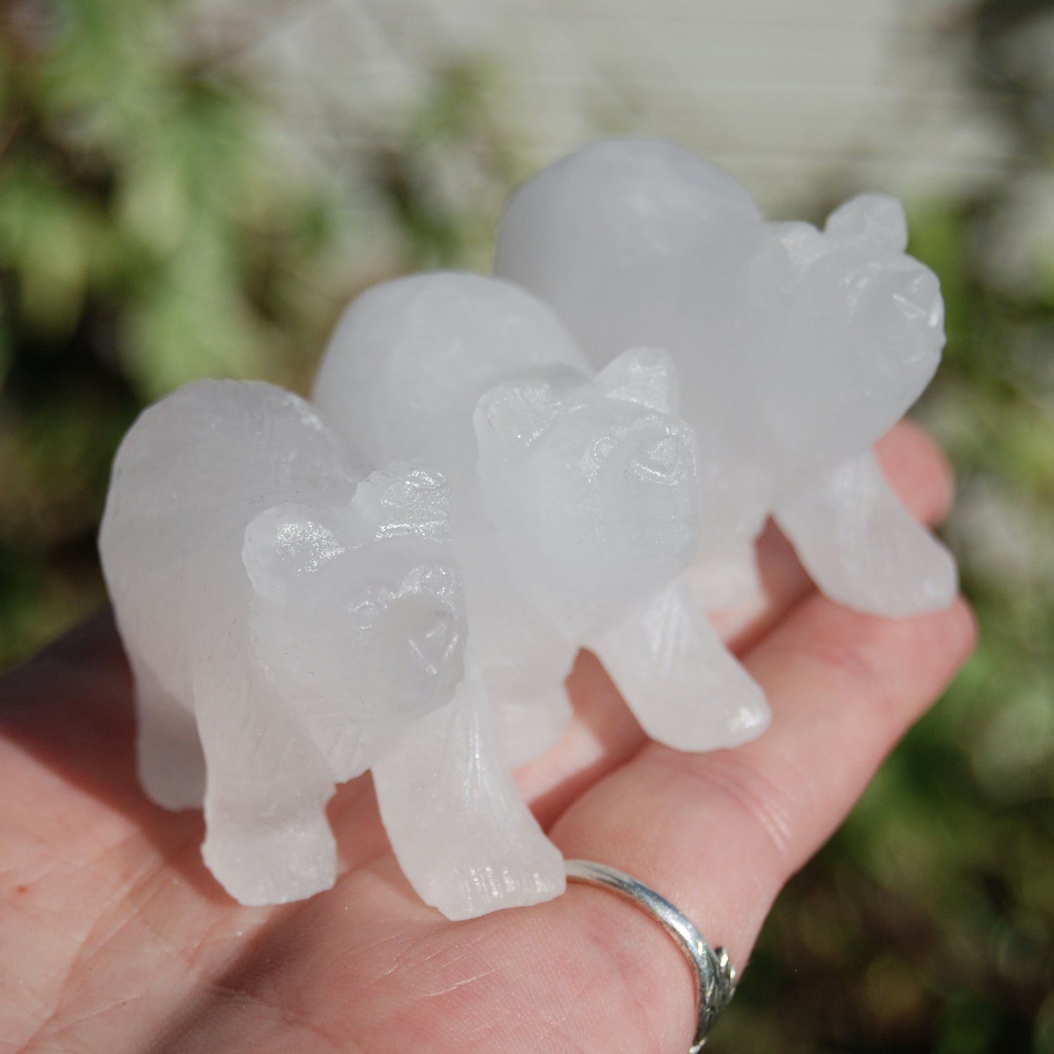 Rock Clear Quartz Carved Crystal Bear