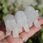 Rock Clear Quartz Carved Crystal Bear