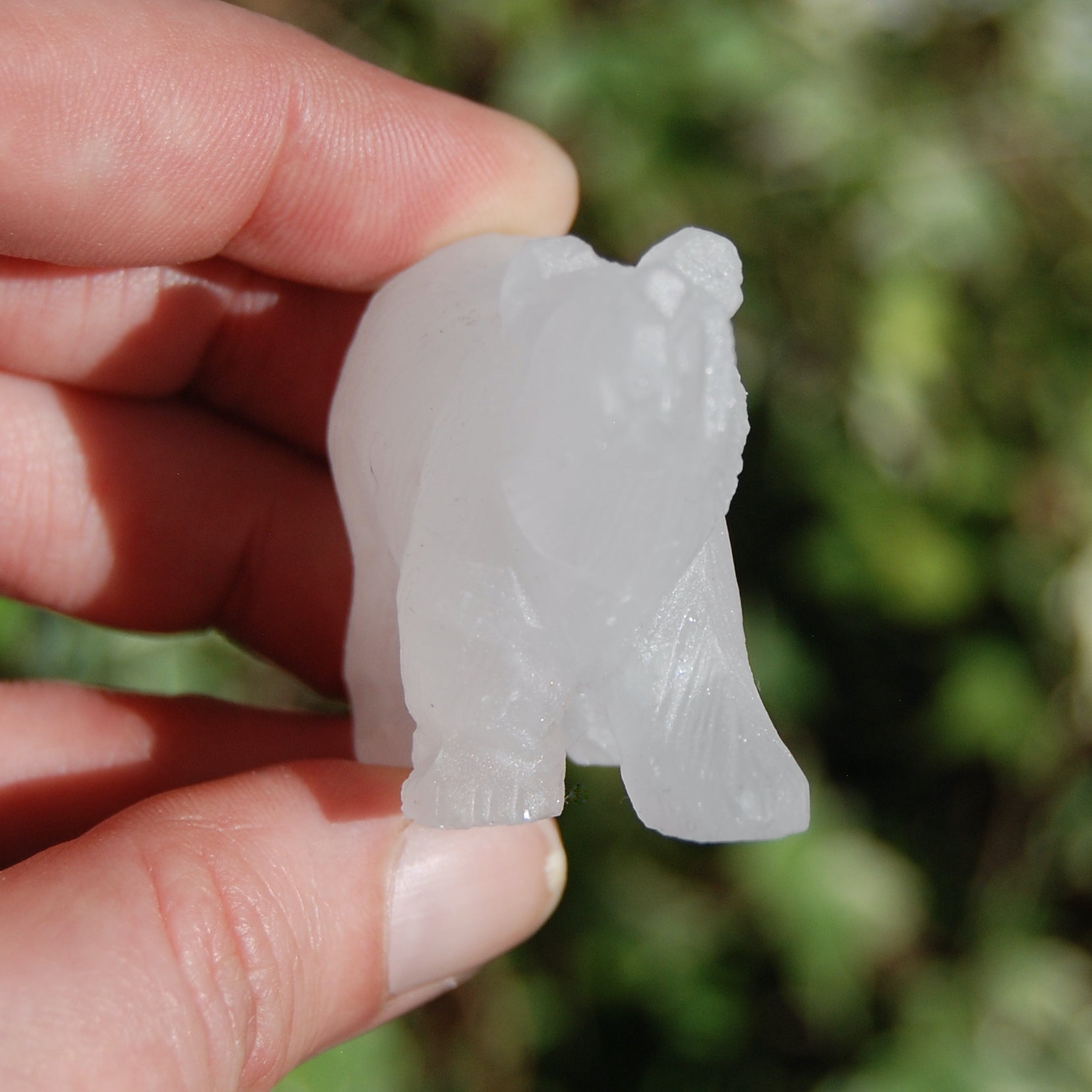 Rock Clear Quartz Carved Crystal Bear