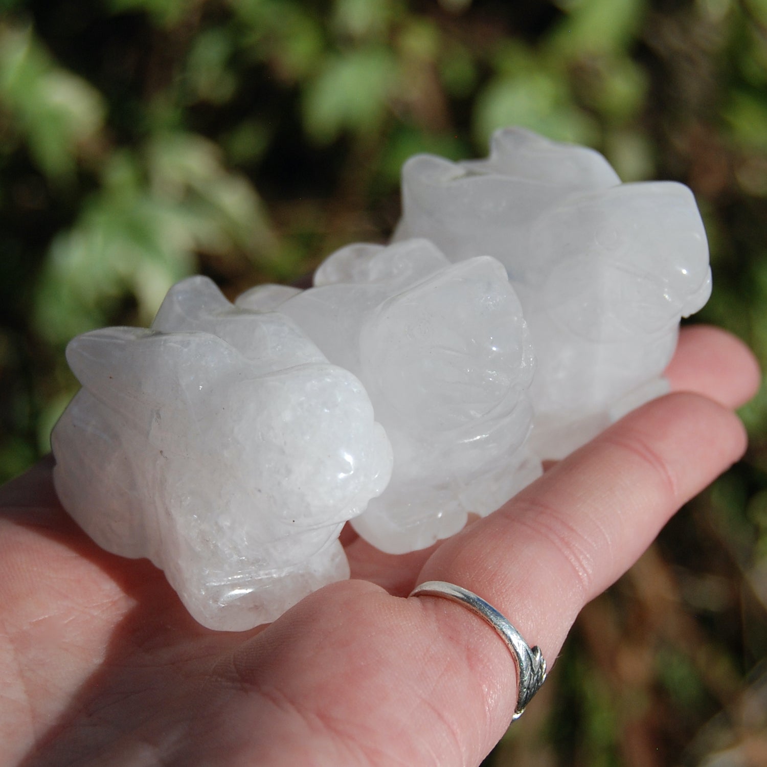 "Clear" Rock Quartz Carved Crystal Rabbit
