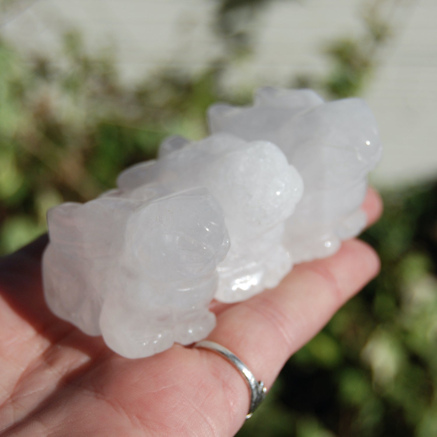 "Clear" Rock Quartz Carved Crystal Rabbit