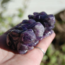 Load image into Gallery viewer, Chevron Dream Amethyst Carved Crystal Rabbit
