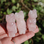 Rose Quartz Carved Crystal Cat