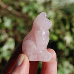 Rose Quartz Carved Crystal Cat