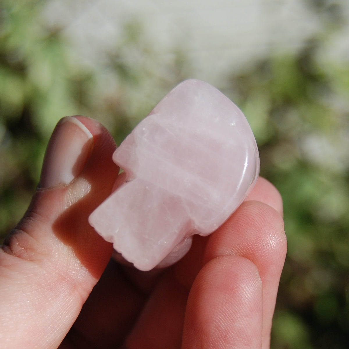 Rose Quartz Carved Crystal Cat