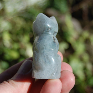 Labradorite Carved Crystal Cat