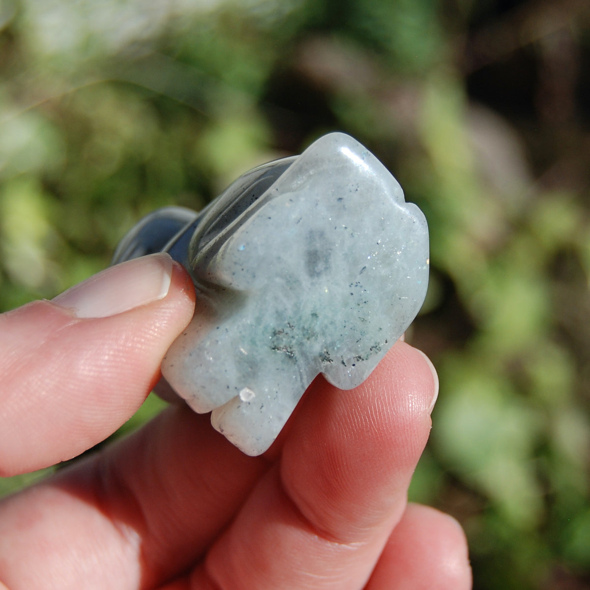 Labradorite Carved Crystal Cat